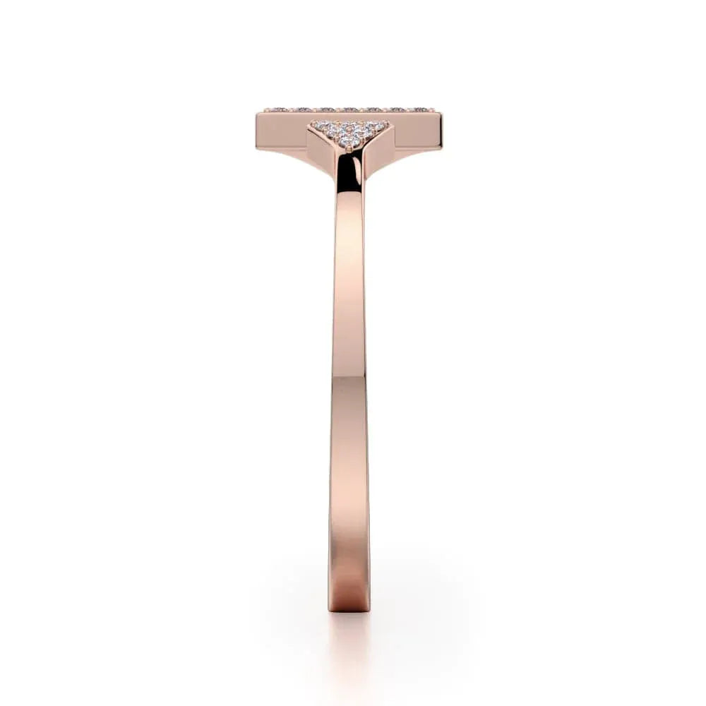 Double Diamond Triangle Ring