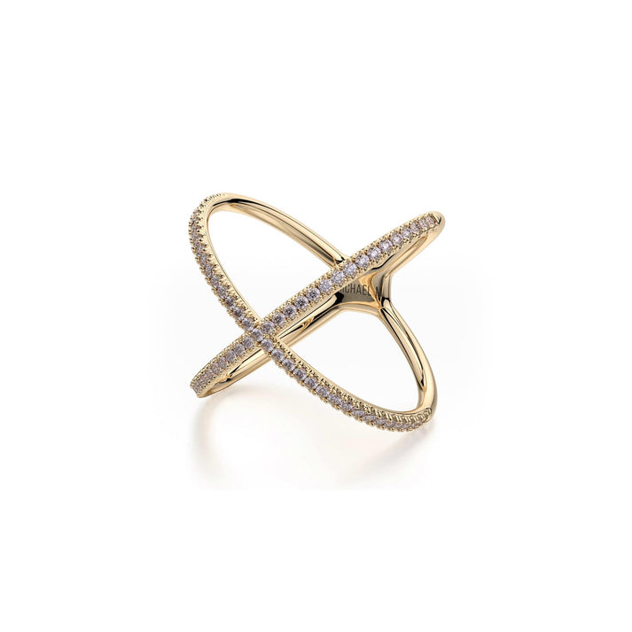 MICHAEL M Open Criss Cross Diamond Ring F280-YG4