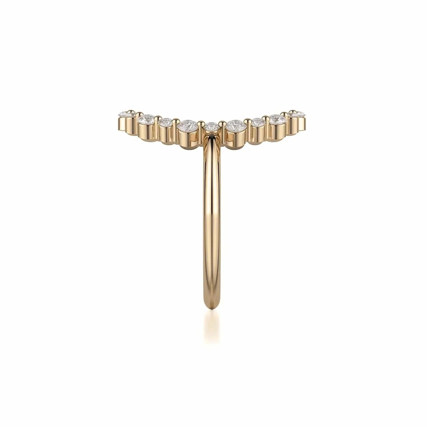 Open Oval Diamond Cluster Ring