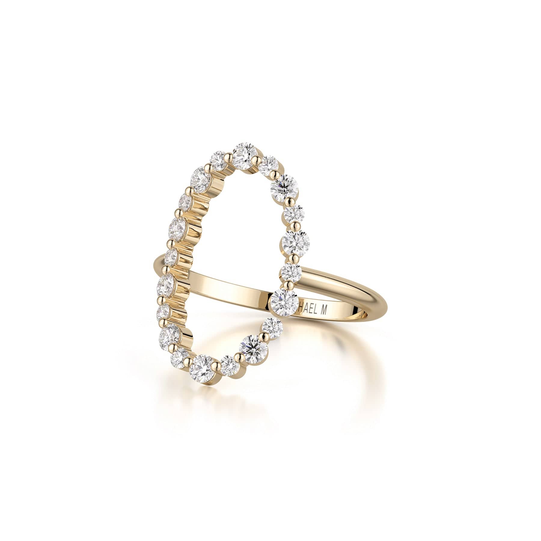Open Oval Diamond Cluster Ring