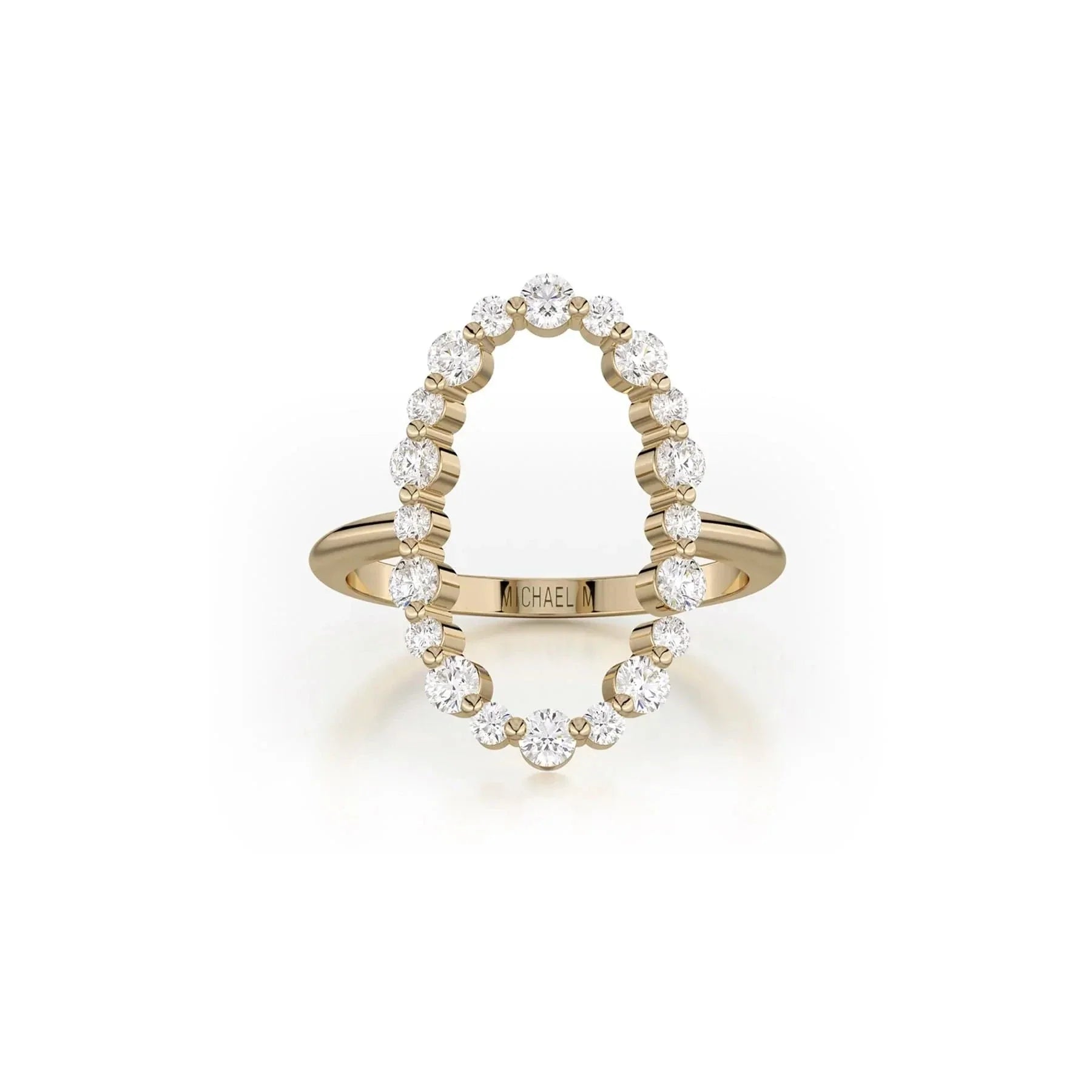 Open Oval Diamond Cluster Ring