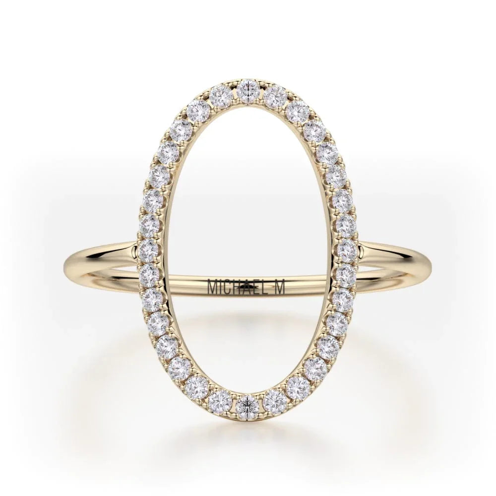 MICHAEL M Open Oval Diamond Ring F303-YG4