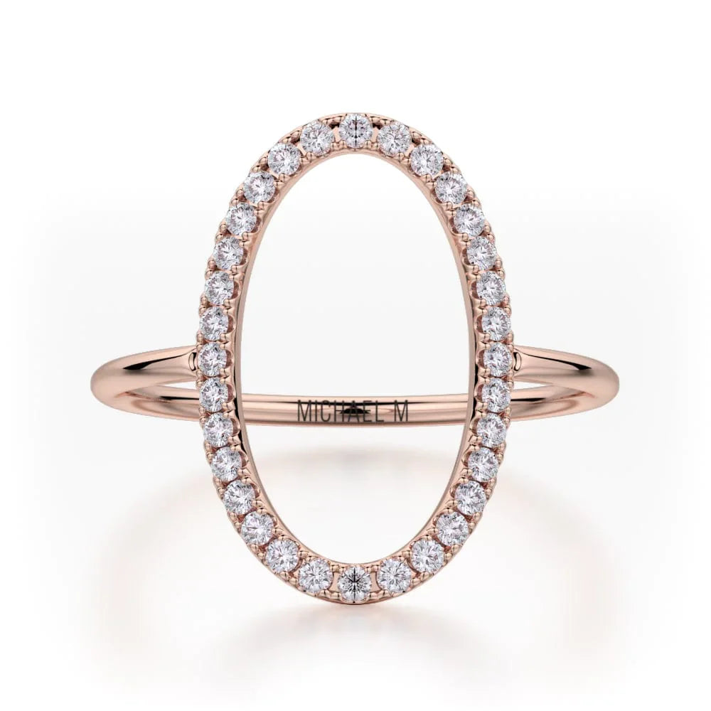 MICHAEL M Open Oval Diamond Ring F303-YG4