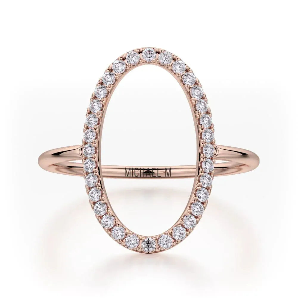 MICHAEL M Open Oval Diamond Ring F303-YG4