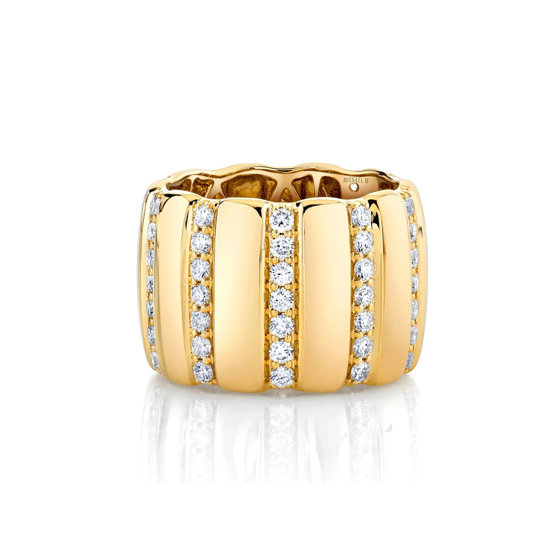 MICHAEL M Orb Ribbed Ring F530