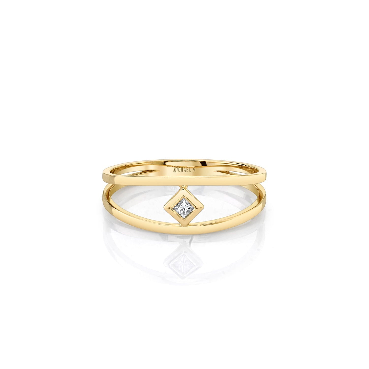Princess Bezel Double Shank Ring