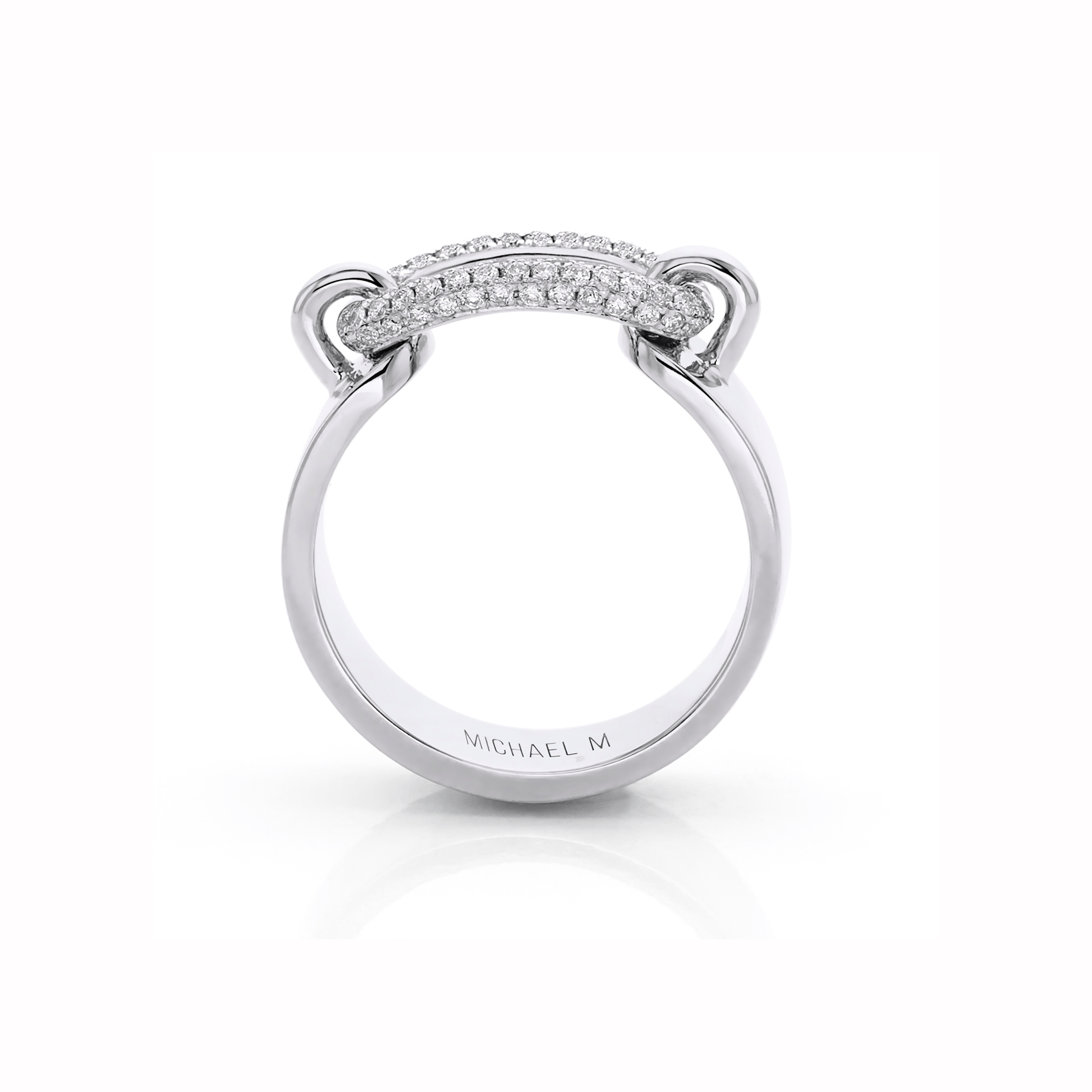 Two Tone Luxe Link Pavé Ring