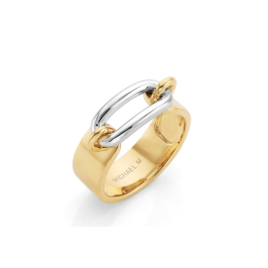 Two Tone Luxe Link Ring