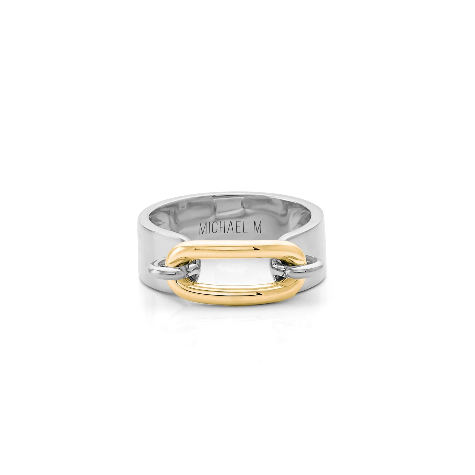 Two Tone Luxe Link Ring in Gold & Silver