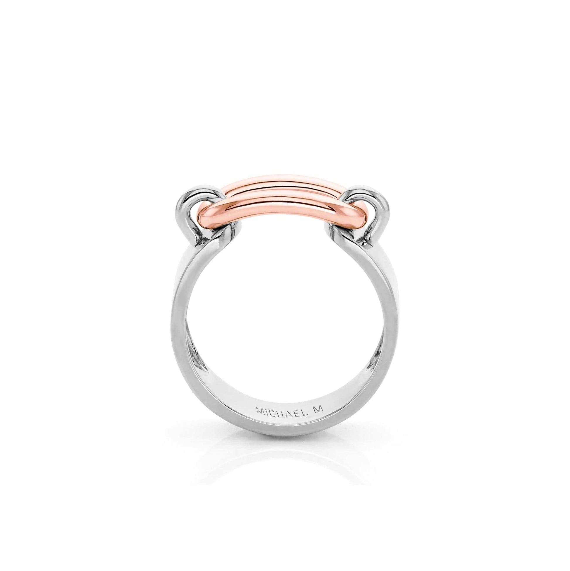 Two Tone Luxe Link Ring in Gold & Silver