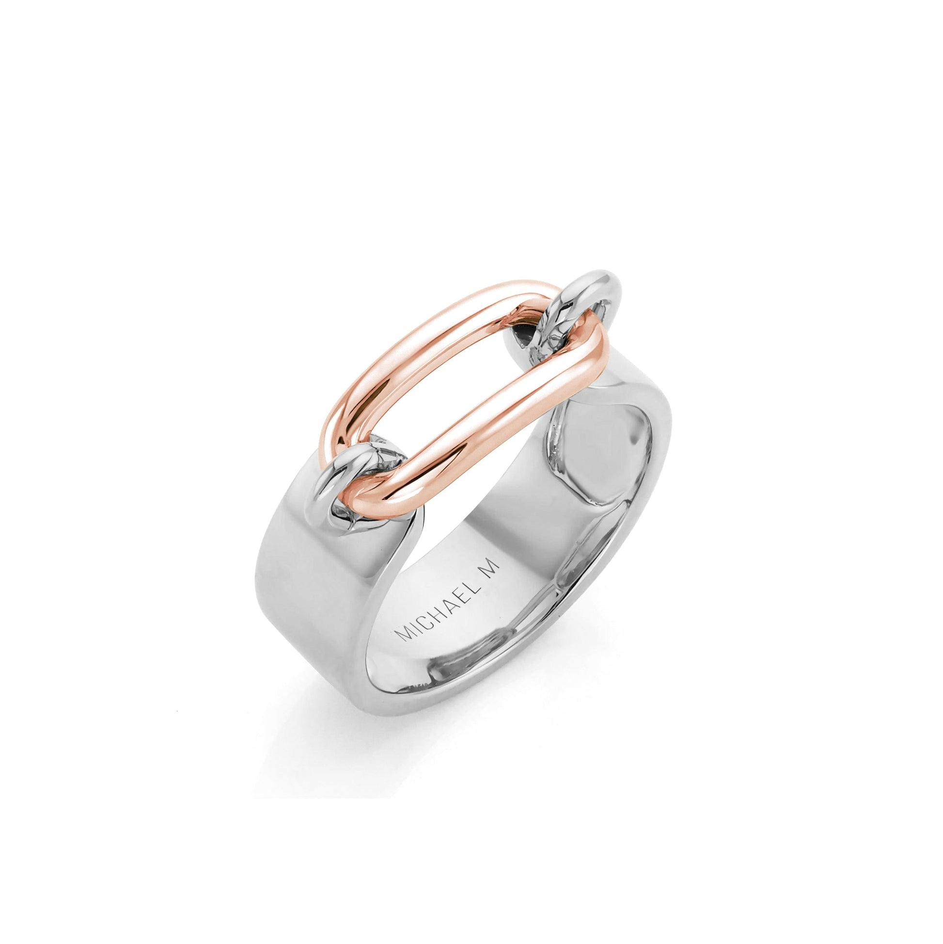 Two Tone Luxe Link Ring in Gold & Silver