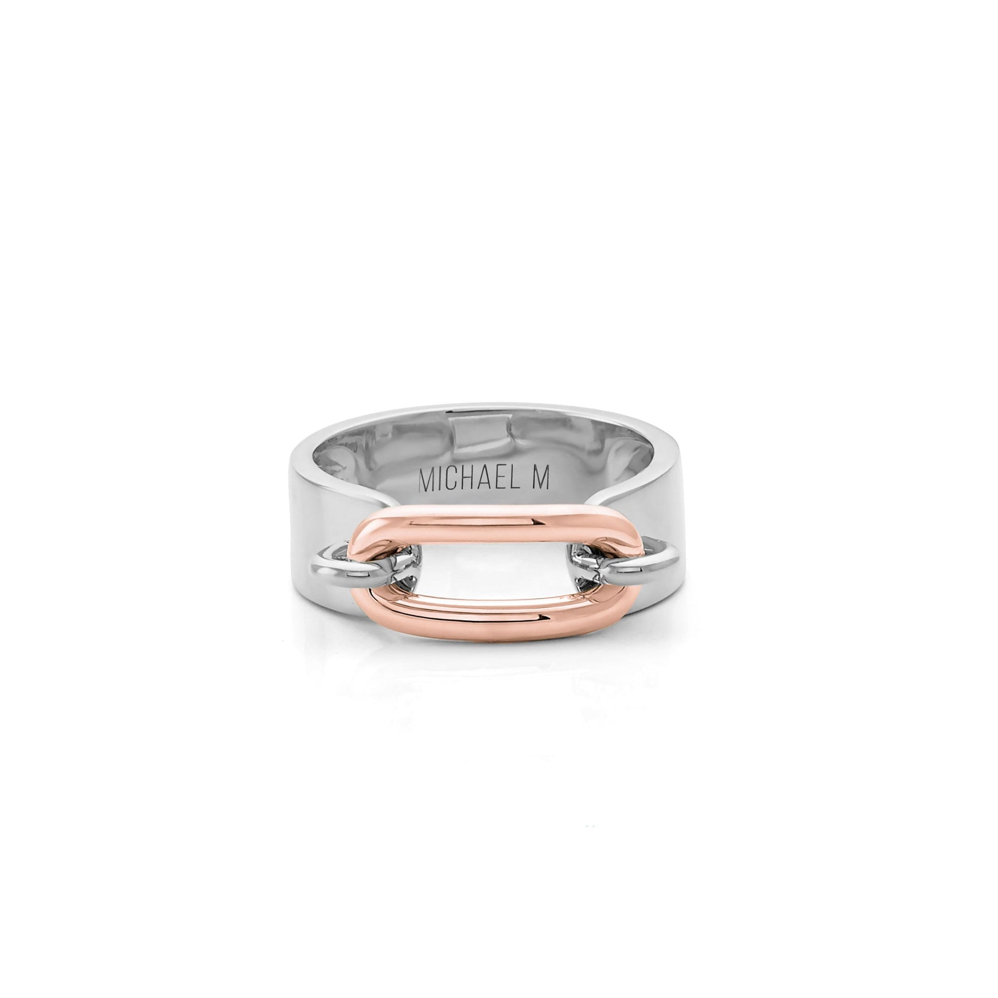 Two Tone Luxe Link Ring in Gold & Silver