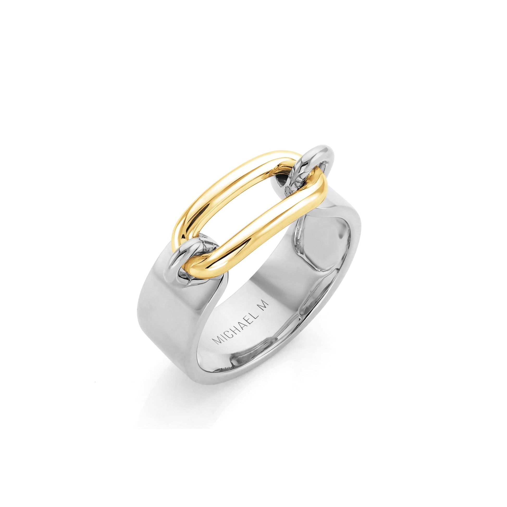 Two Tone Luxe Link Ring in Gold & Silver