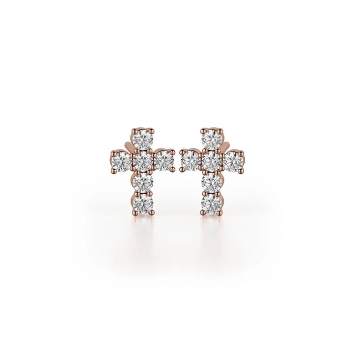 MICHAEL M Mini Diamond Cross Earrings ER278YG