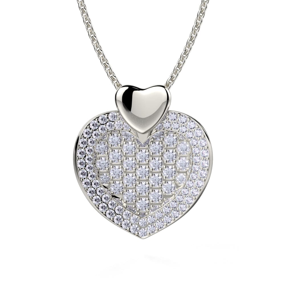 MICHAEL M Diamond Filled Heart Pendant Necklace MH112L-YG