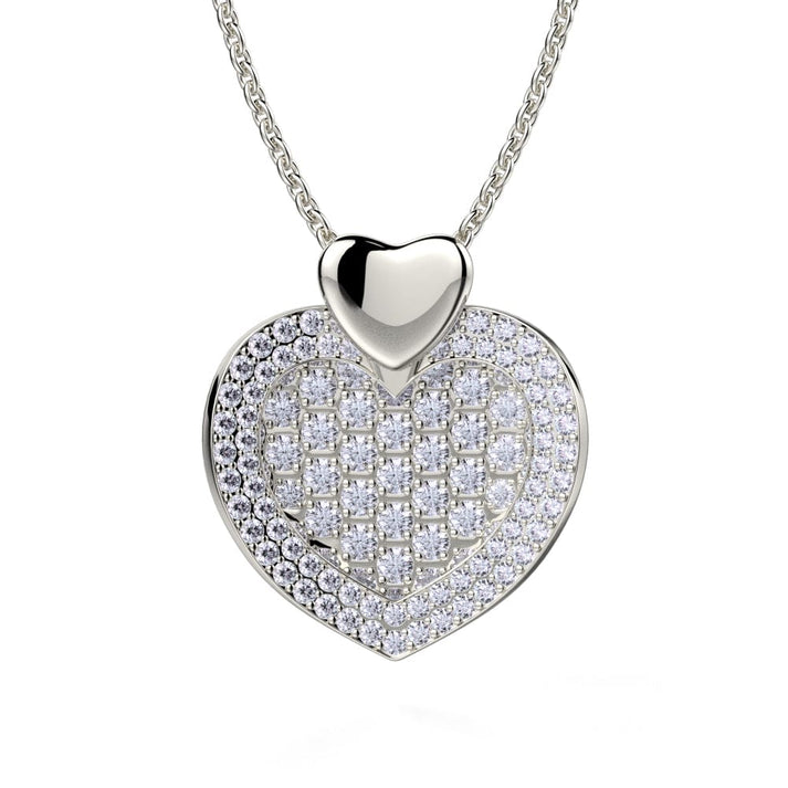 MICHAEL M Diamond Filled Heart Pendant Necklace MH112L-YG