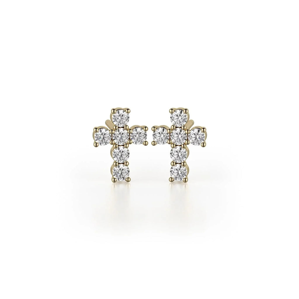 MICHAEL M Mini Diamond Cross Earrings ER278YG