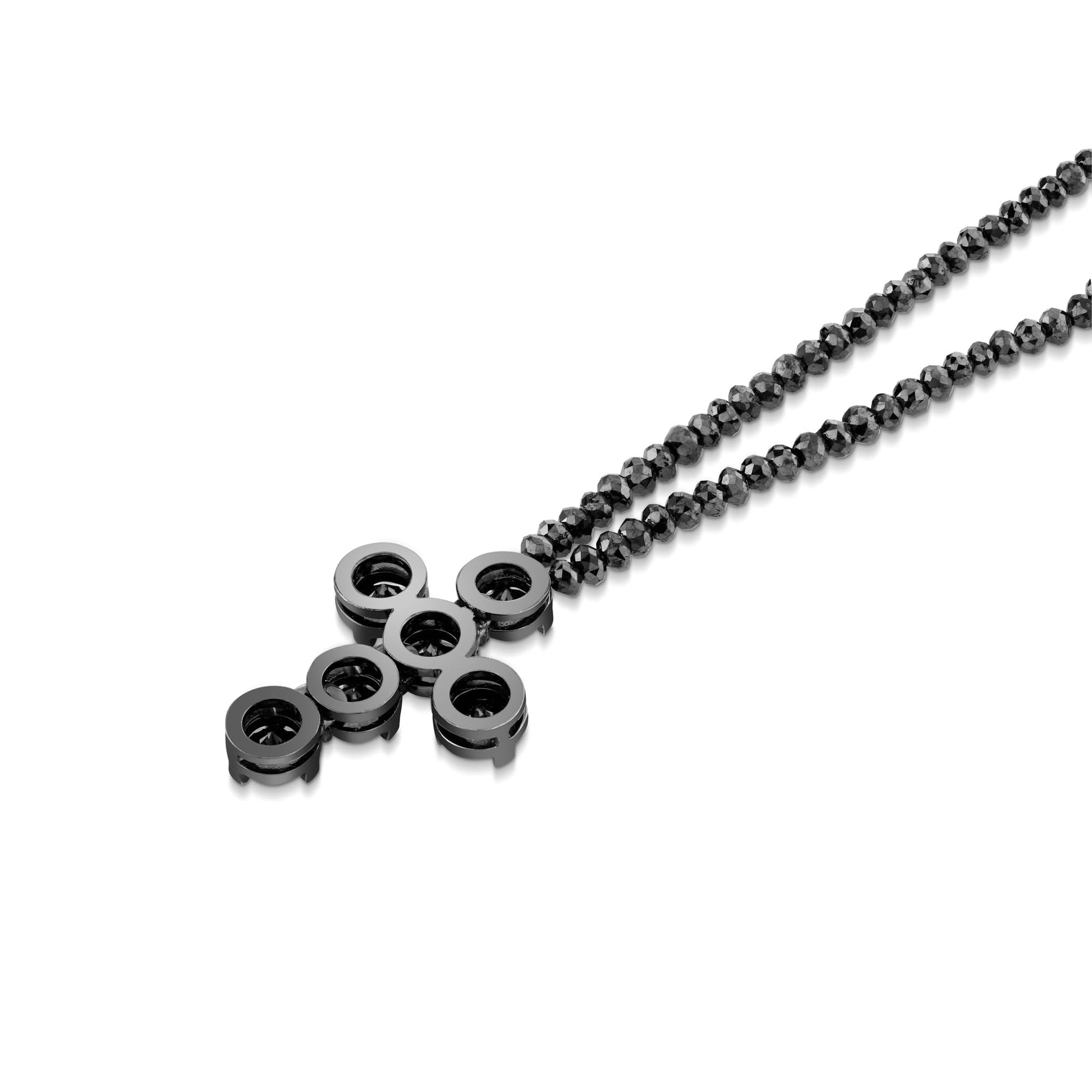 Bold Black Diamond Cross and Necklace