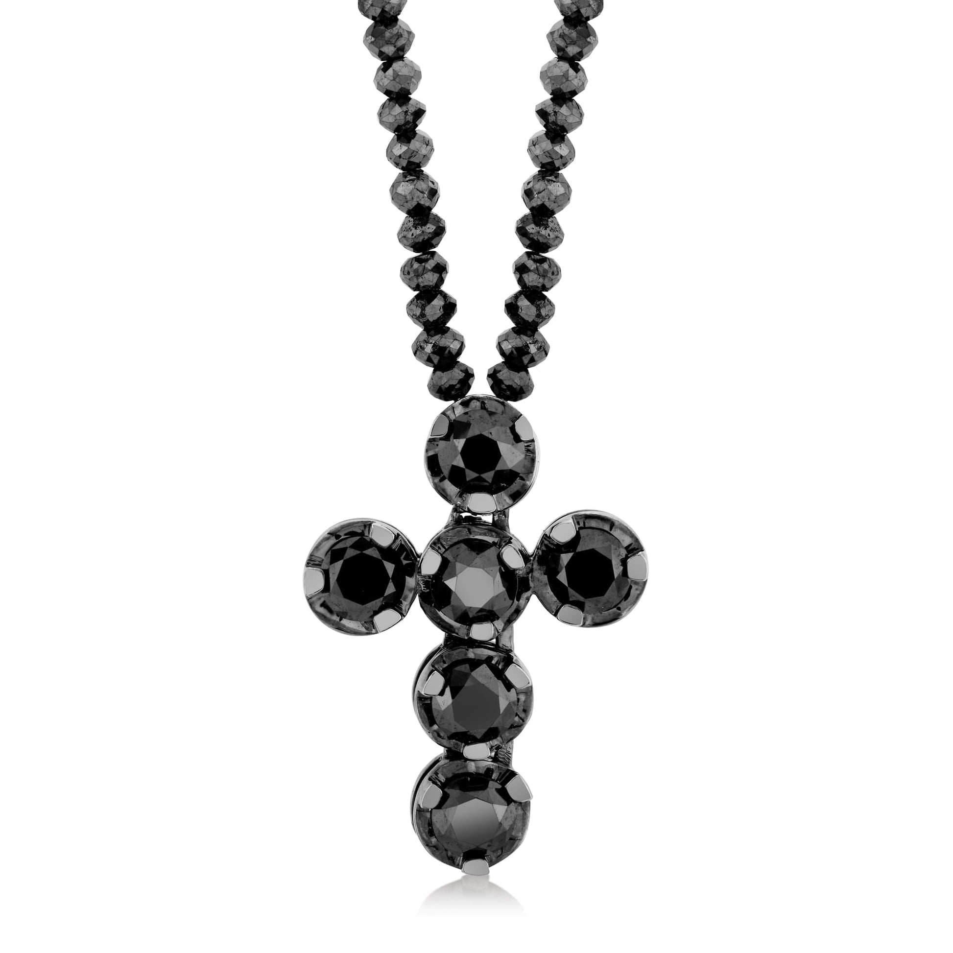 Bold Black Diamond Cross and Necklace