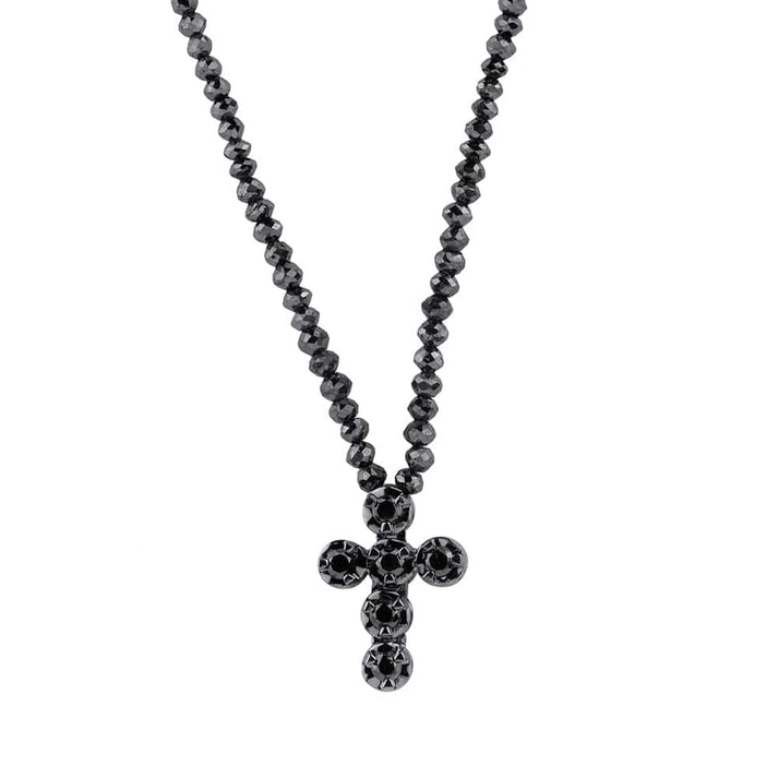 MICHAEL M Black Diamond Cross and Necklace P212