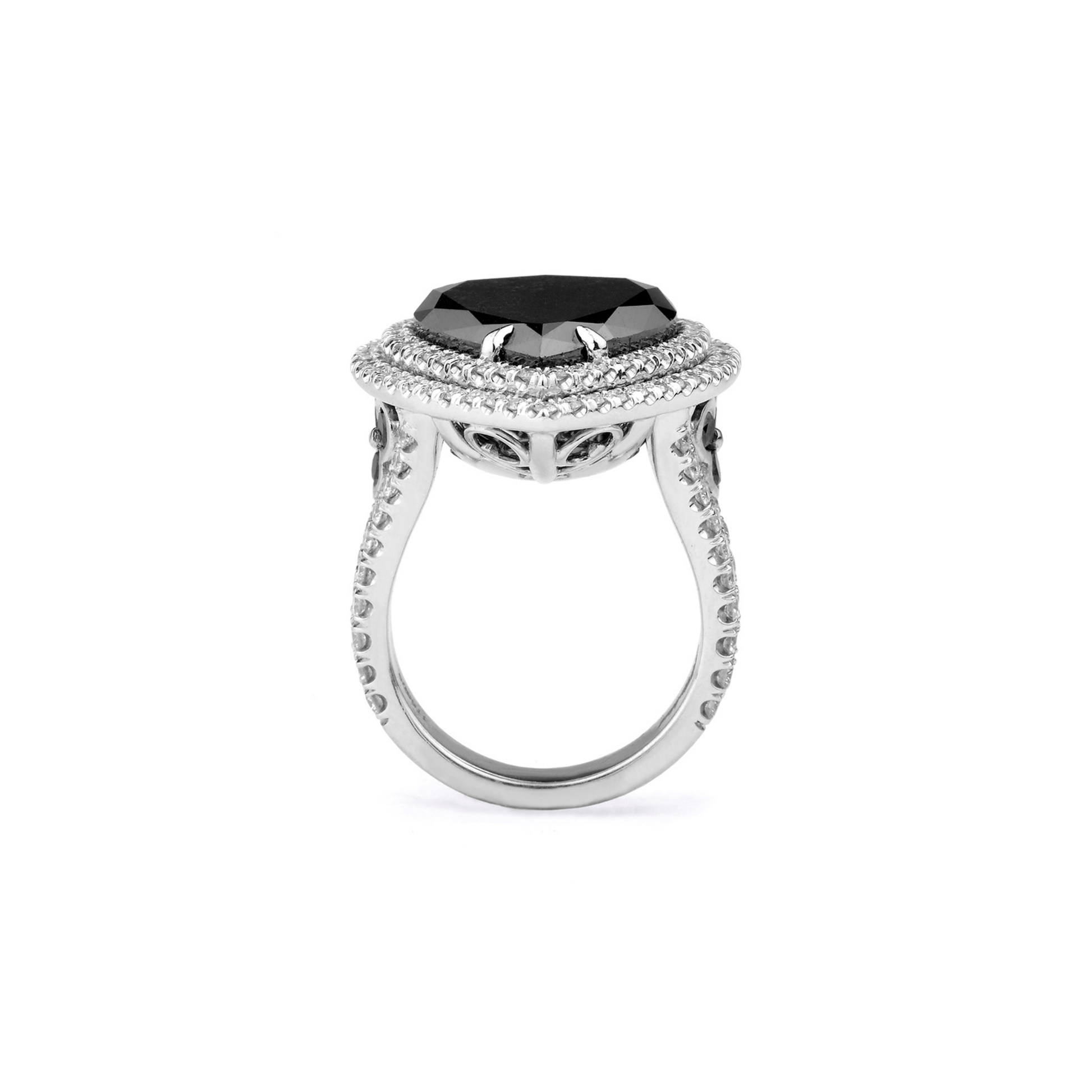 Black Diamond Pear Ring