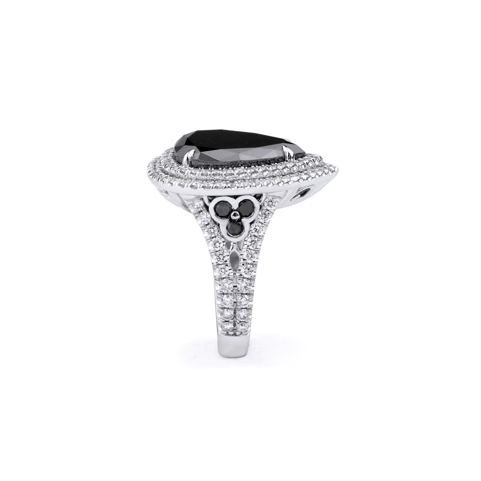 Black Diamond Pear Ring
