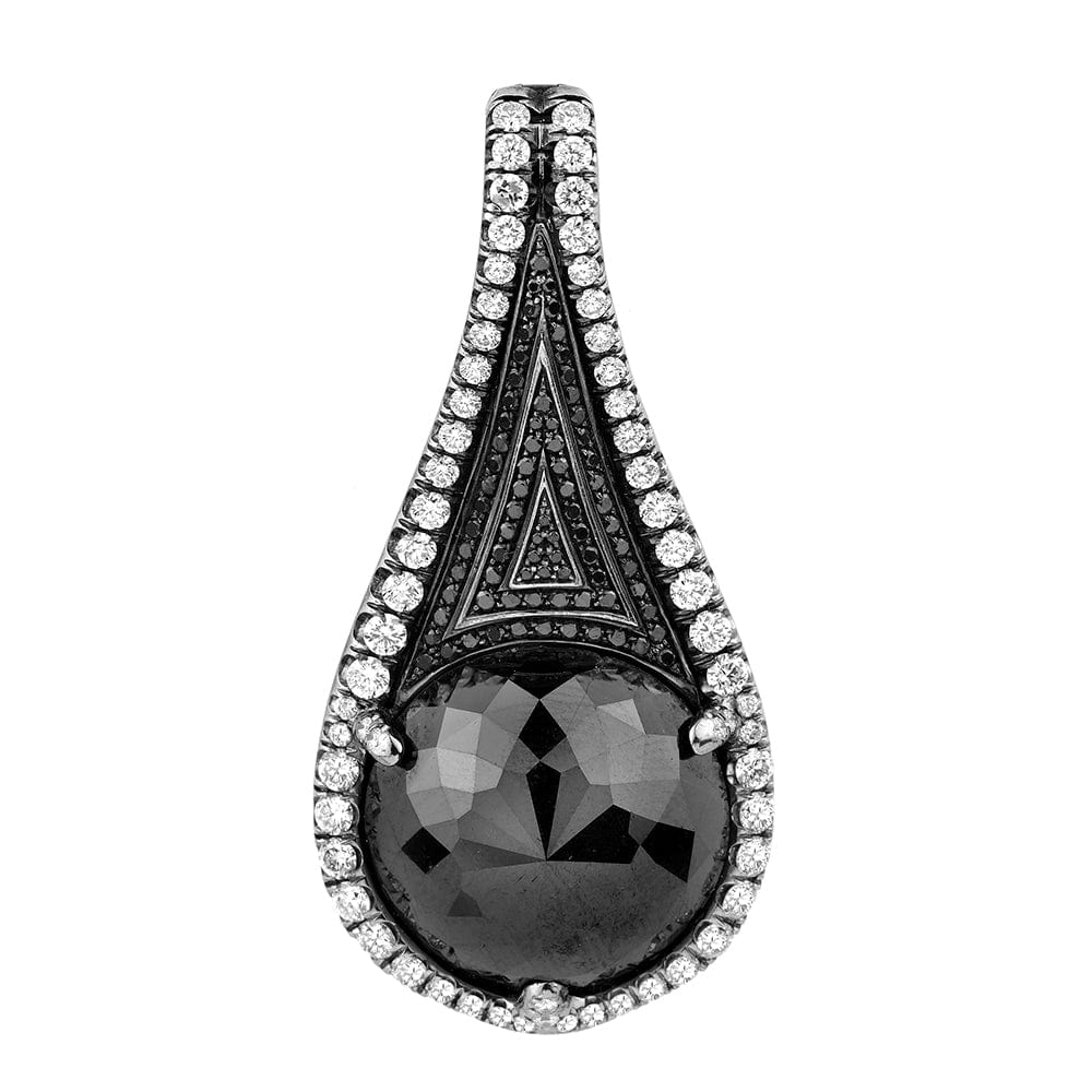Black Diamond Tear Drop Pendant and Necklace