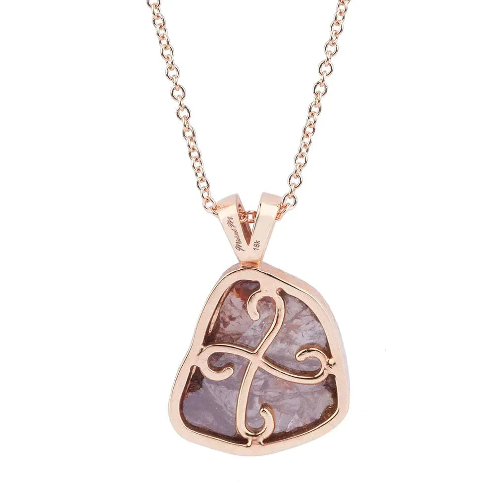 Brown Raw Diamond Halo Pendant