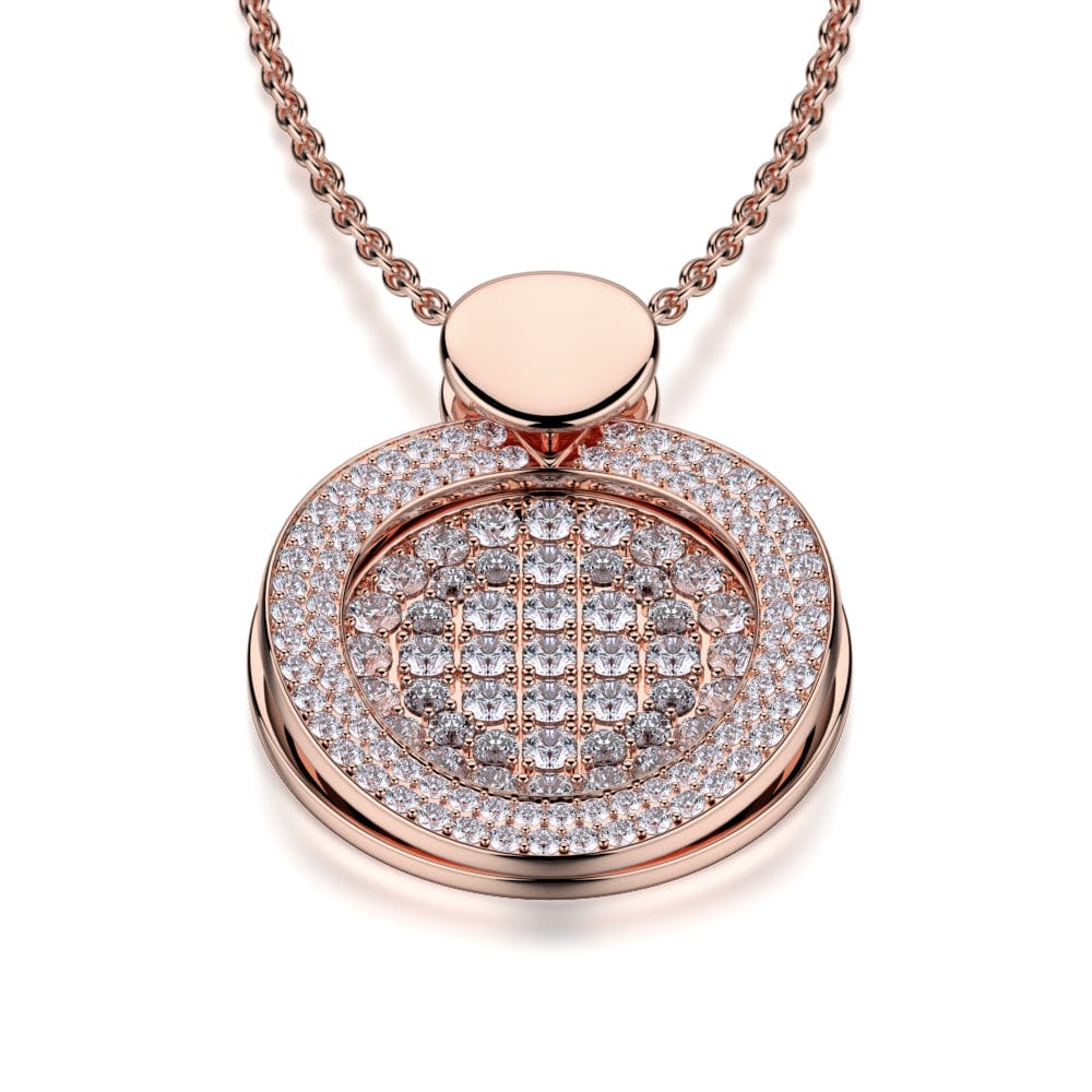 MICHAEL M Diamond Filled Circle Pendant Necklace MH108AWG