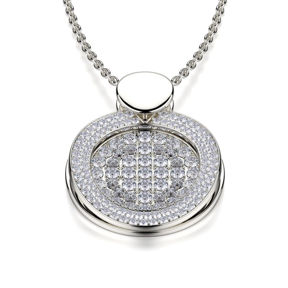 MICHAEL M Diamond Filled Circle Pendant Necklace MH108AWG