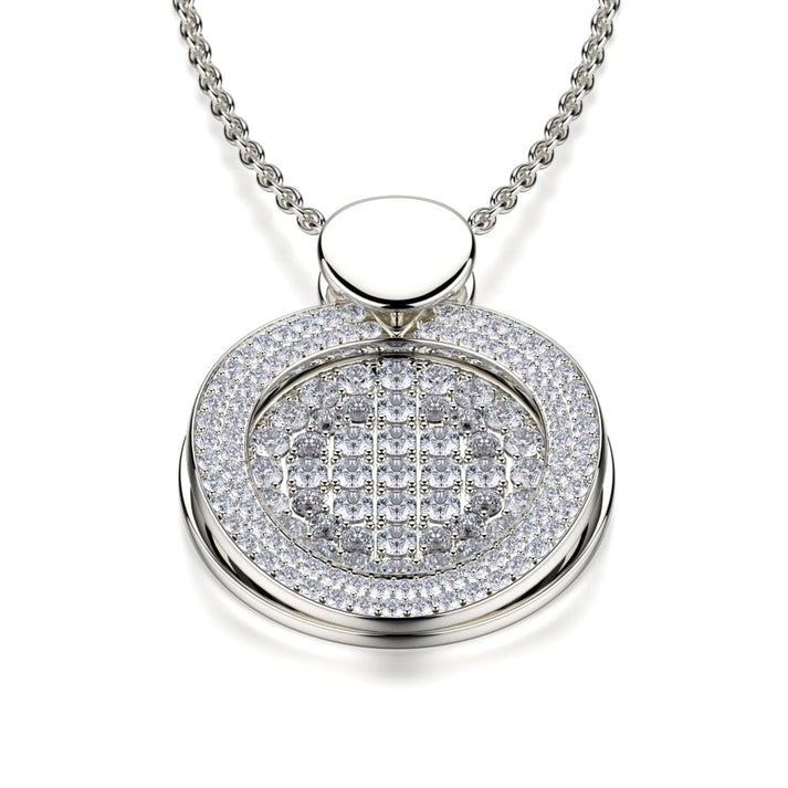 MICHAEL M Diamond Filled Circle Pendant Necklace MH108AWG