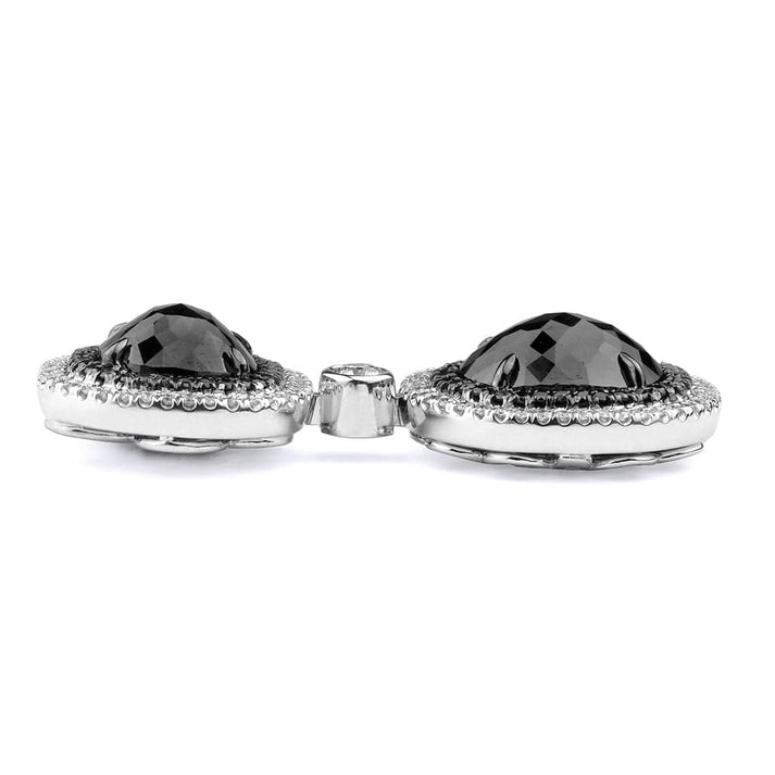 MICHAEL M Double Drop Cushion Black Diamond Earrings ER259