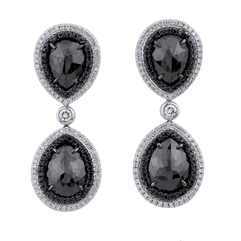 MICHAEL M Double Drop Pear Black Diamond Earrings ER250