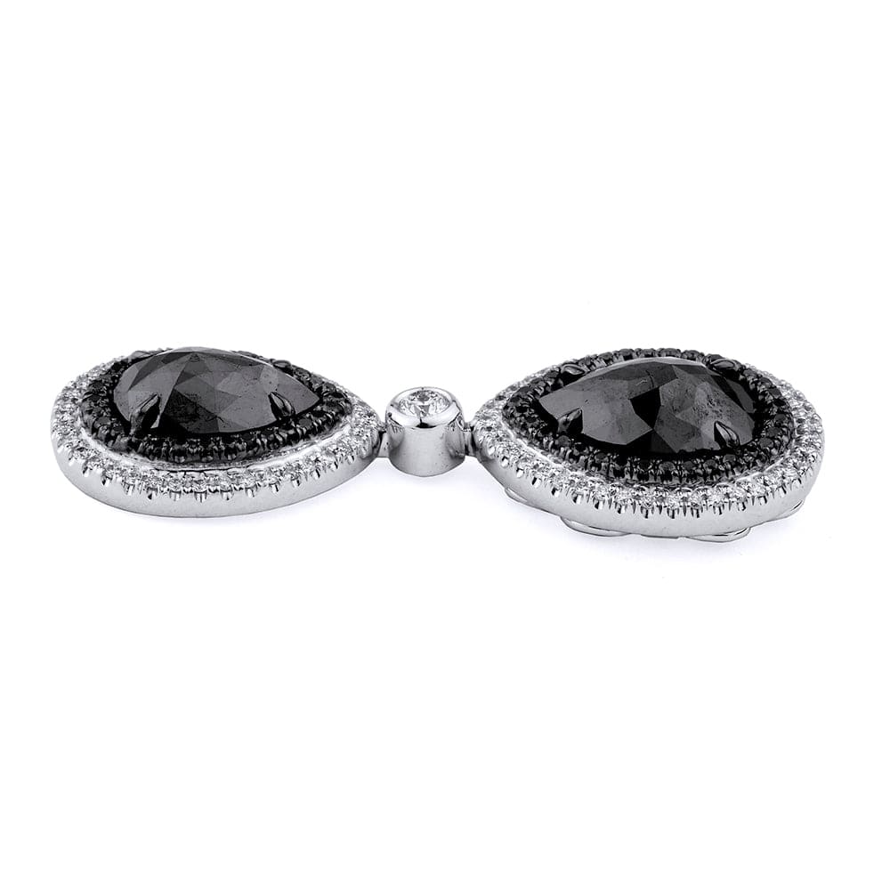 MICHAEL M Double Drop Pear Black Diamond Earrings ER250