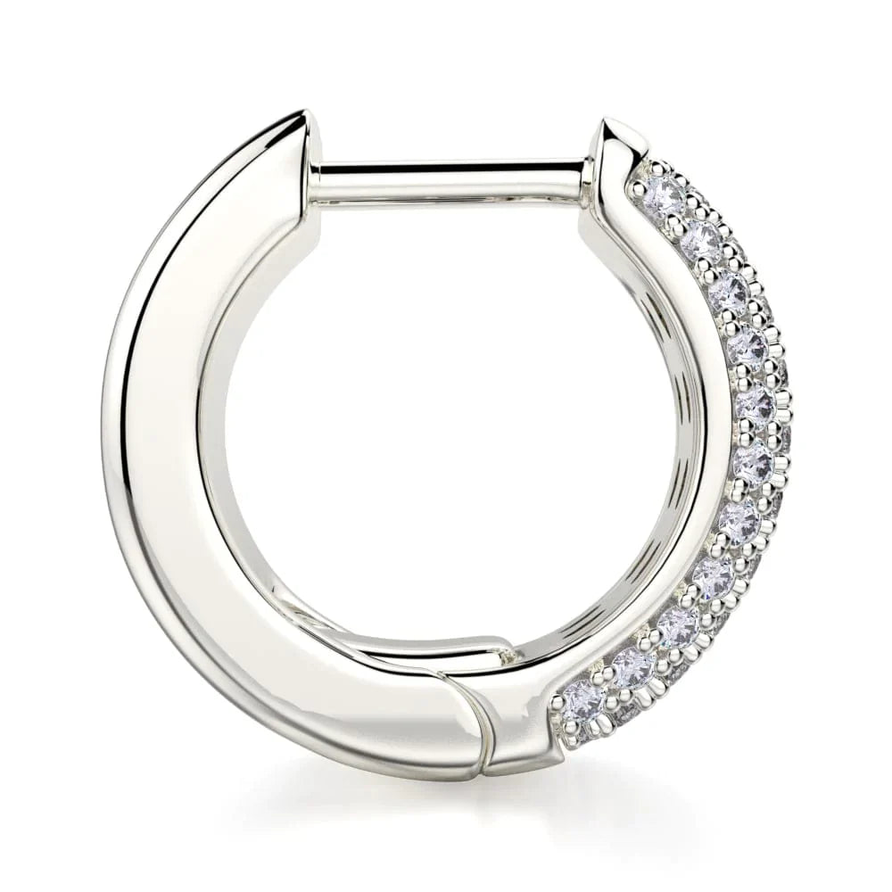 MICHAEL M Huggie Diamond Hoop Earrings MOB107WG