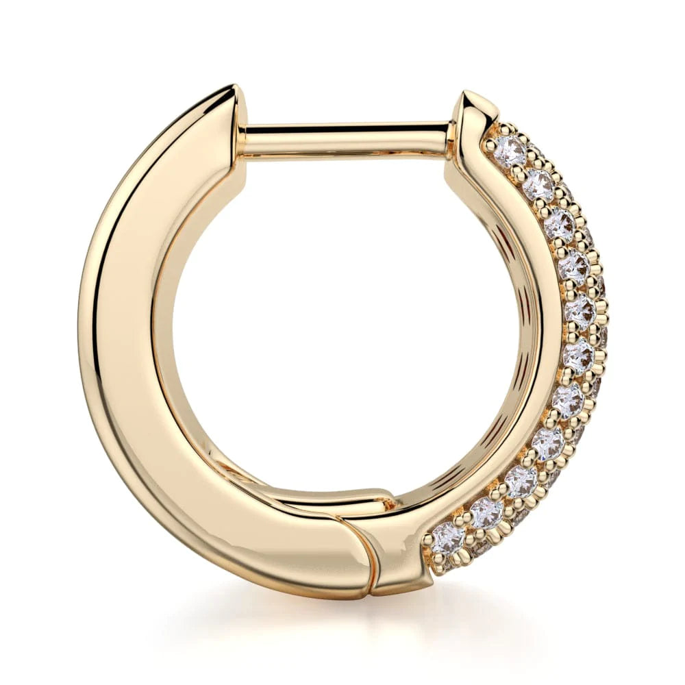 MICHAEL M Huggie Diamond Hoop Earrings MOB107WG