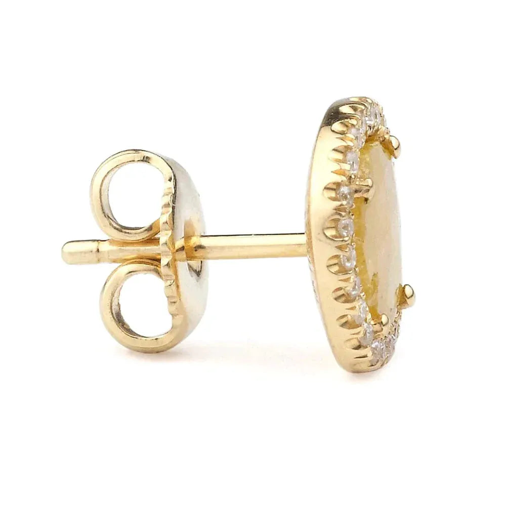 MICHAEL M Large Sliced Round Yellow Diamond Earrings ER264
