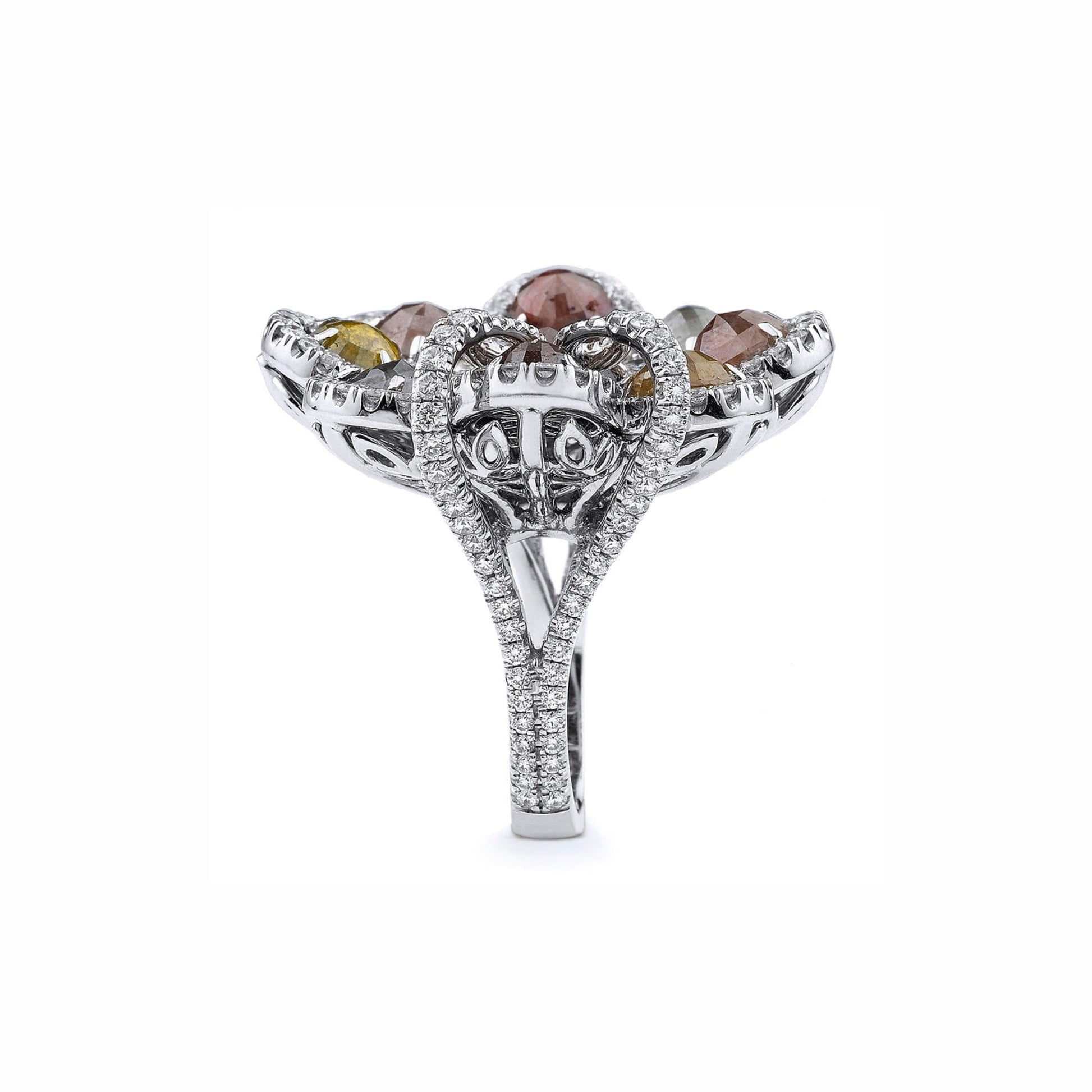 Multi-Colored 8 Petal Flower Ring