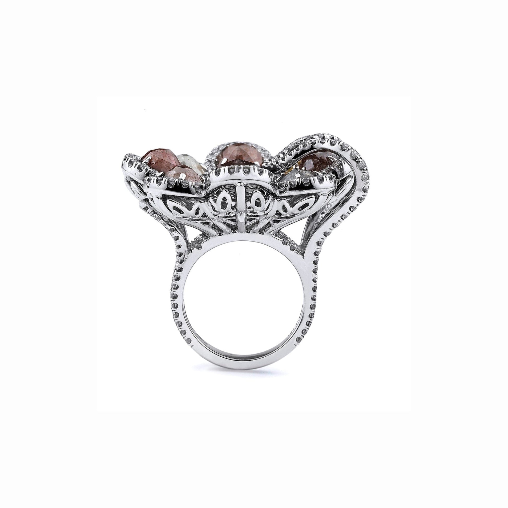 Multi-Colored 8 Petal Flower Ring