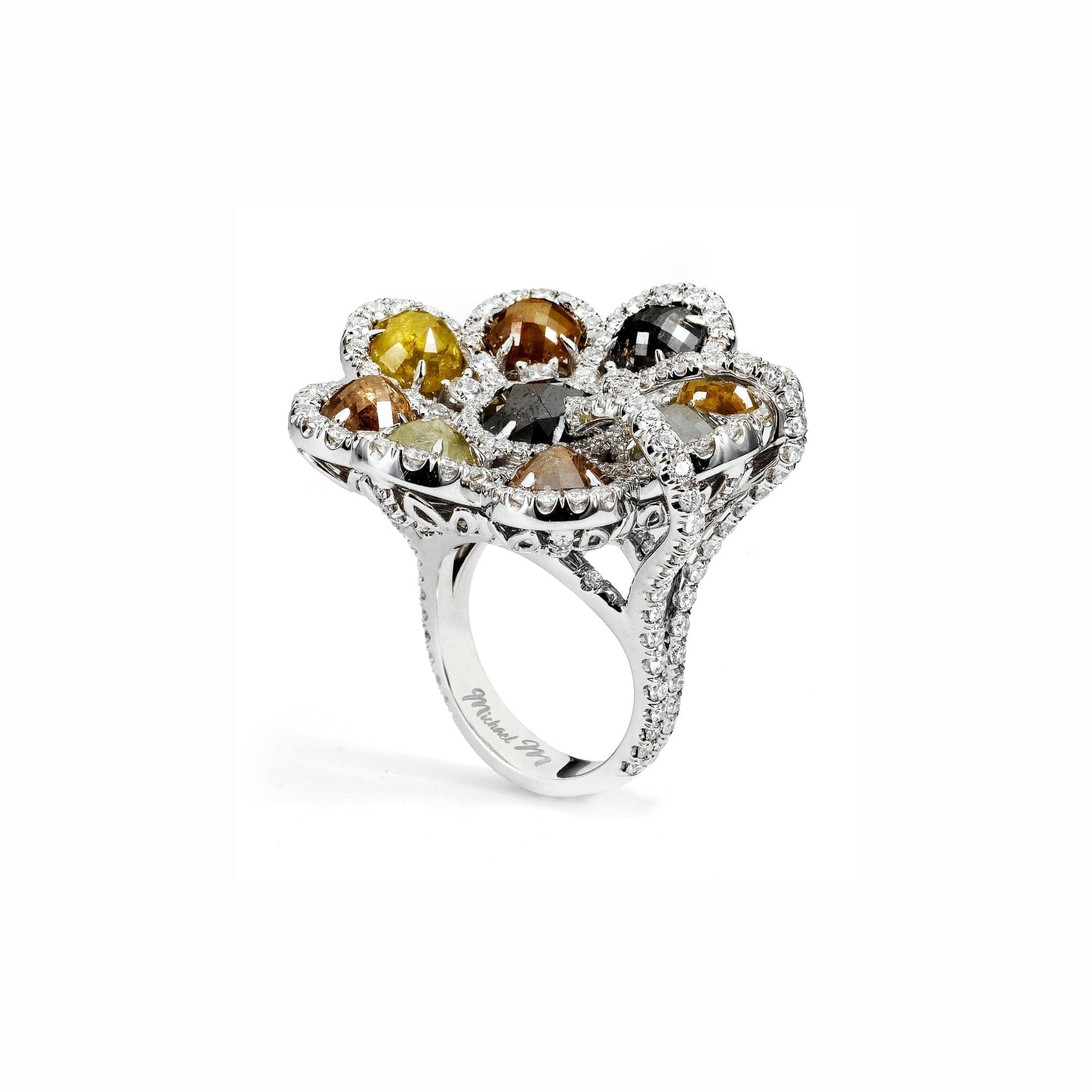 Multi-Colored 8 Petal Flower Ring