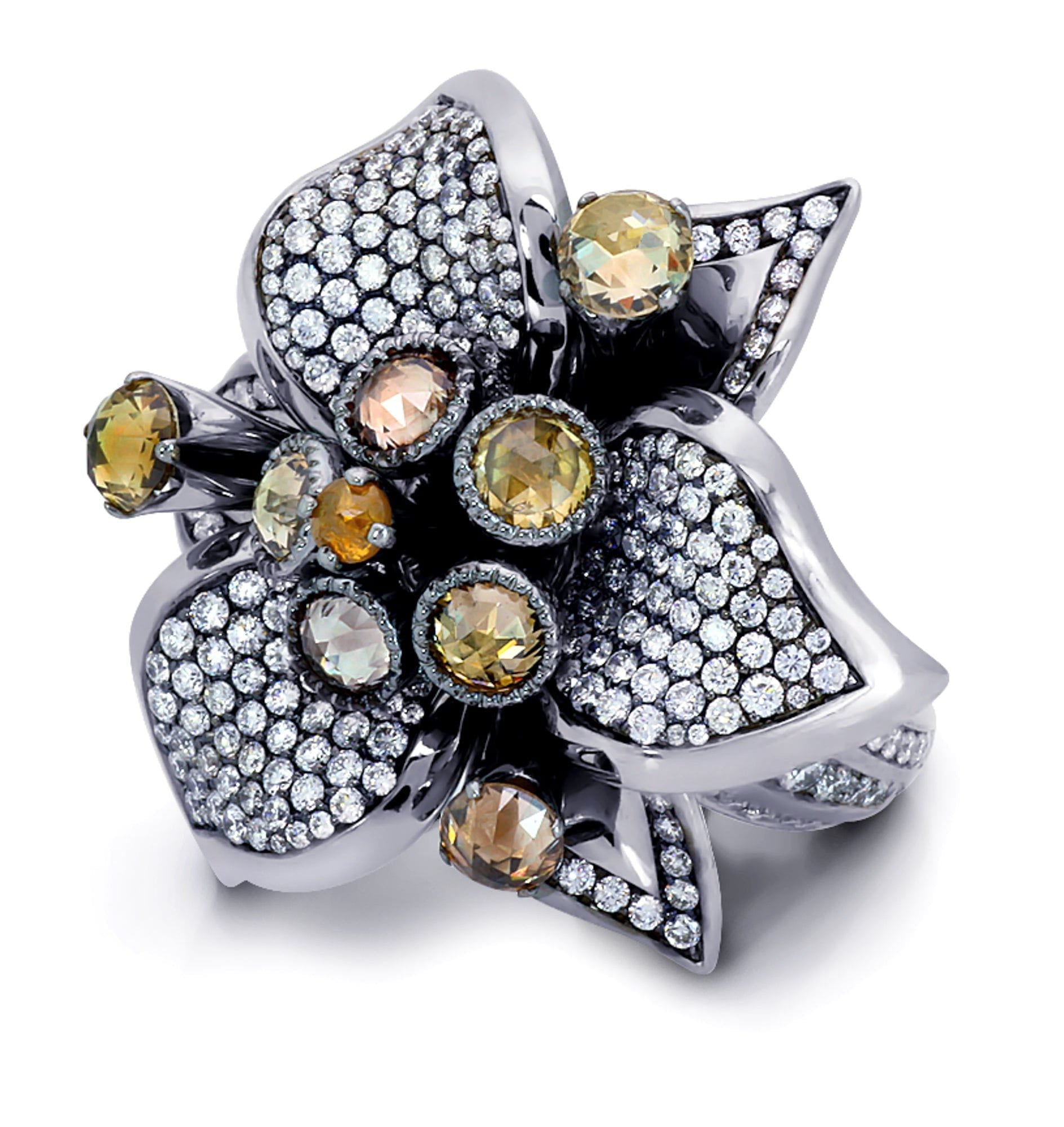 Multi-Colored Flower Ring