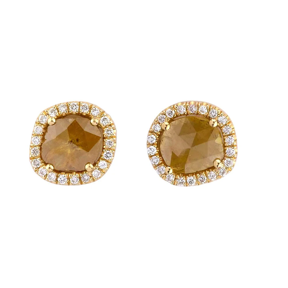 MICHAEL M Sliced Round Yellow Diamond Earrings ER263