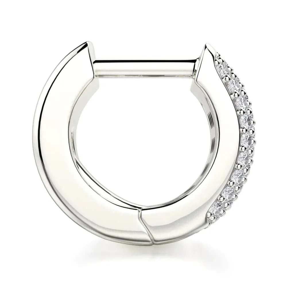 MICHAEL M Wide Huggie Diamond Hoop Earrings MOB164WG