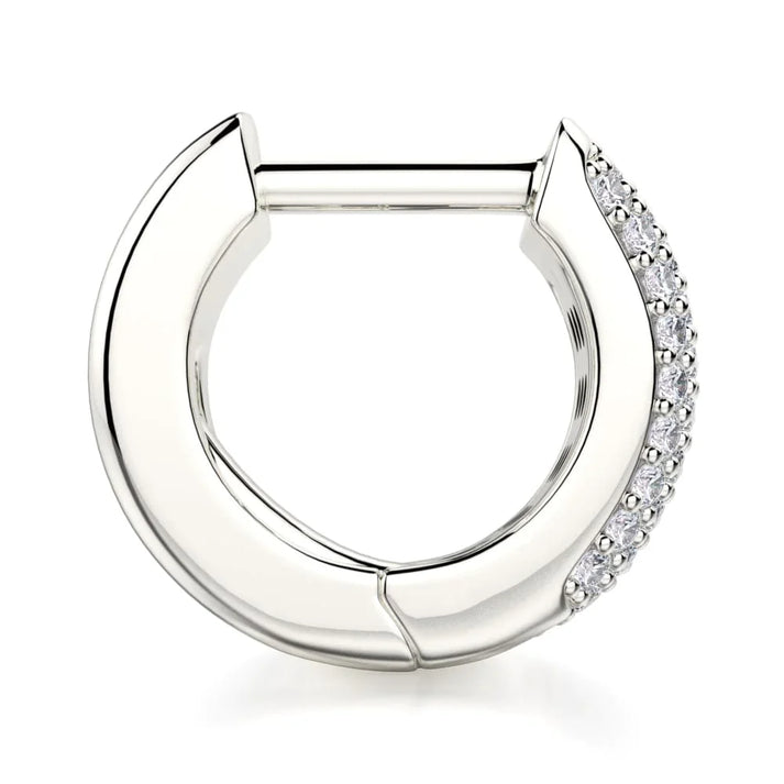 MICHAEL M Wide Huggie Diamond Hoop Earrings MOB164WG