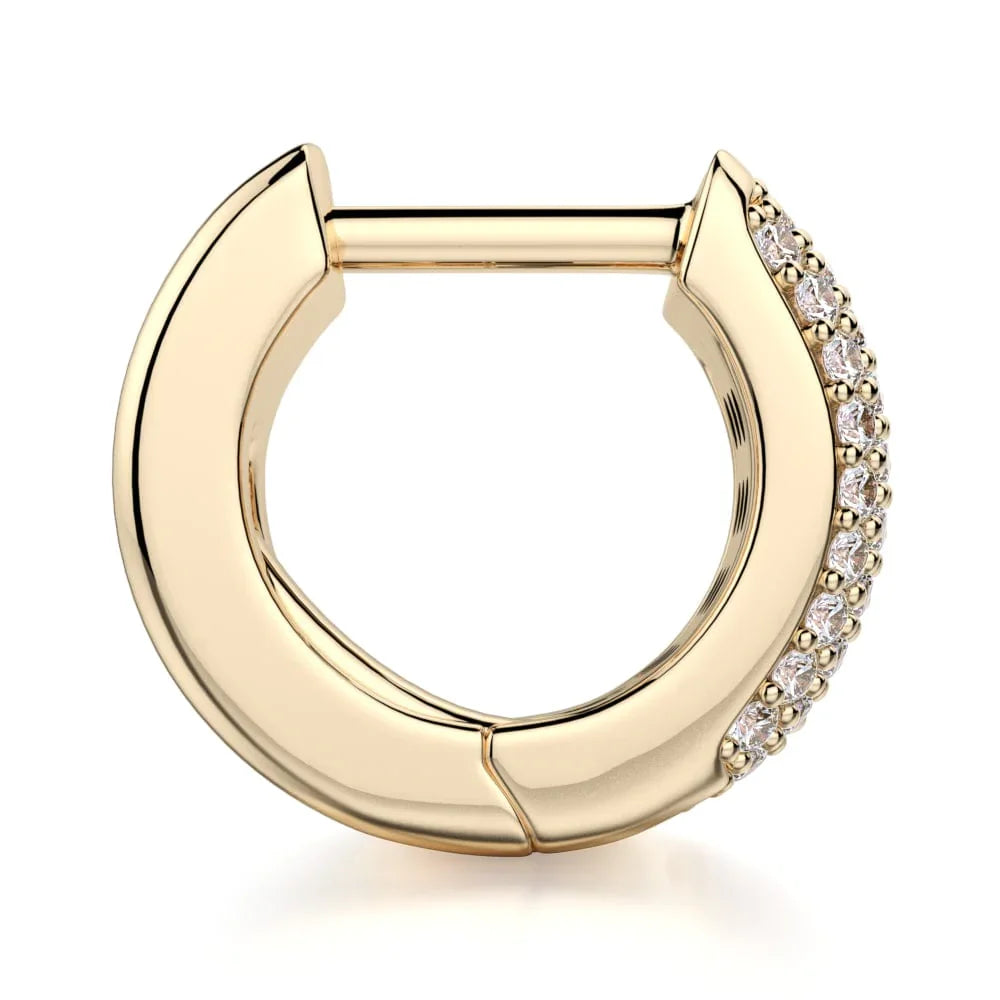 MICHAEL M Wide Huggie Diamond Hoop Earrings MOB164WG