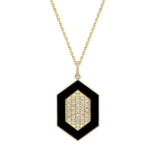 MICHAEL M Chroma Pav√© Hexagon Pendant P491