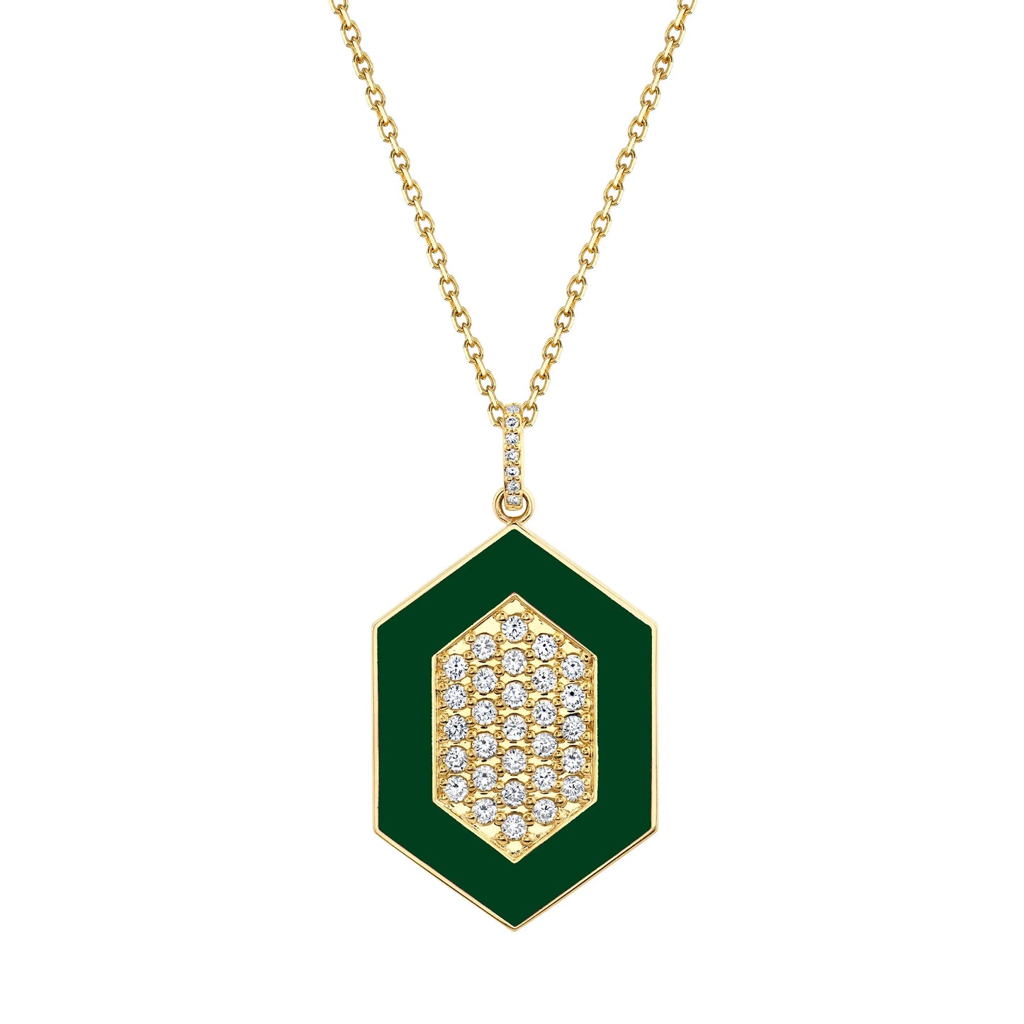 MICHAEL M Chroma Pav√© Hexagon Pendant P491