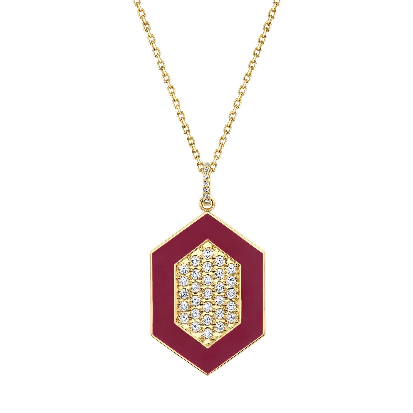 MICHAEL M Chroma Pav√© Hexagon Pendant P491