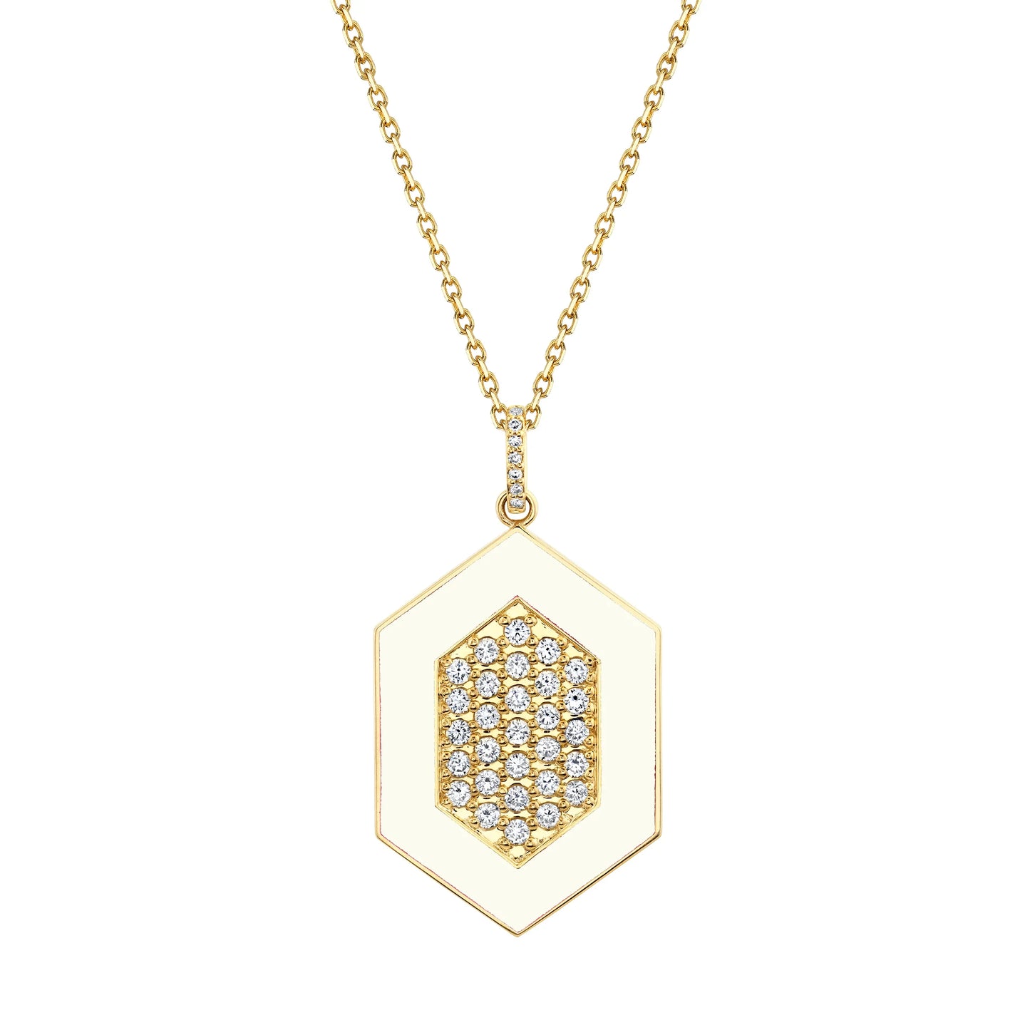 MICHAEL M Chroma Pav√© Hexagon Pendant P491