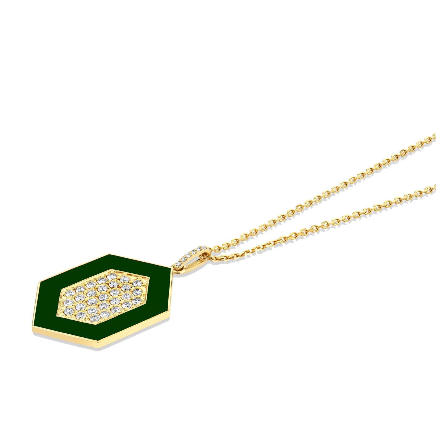 MICHAEL M Chroma Pav√© Hexagon Pendant P491